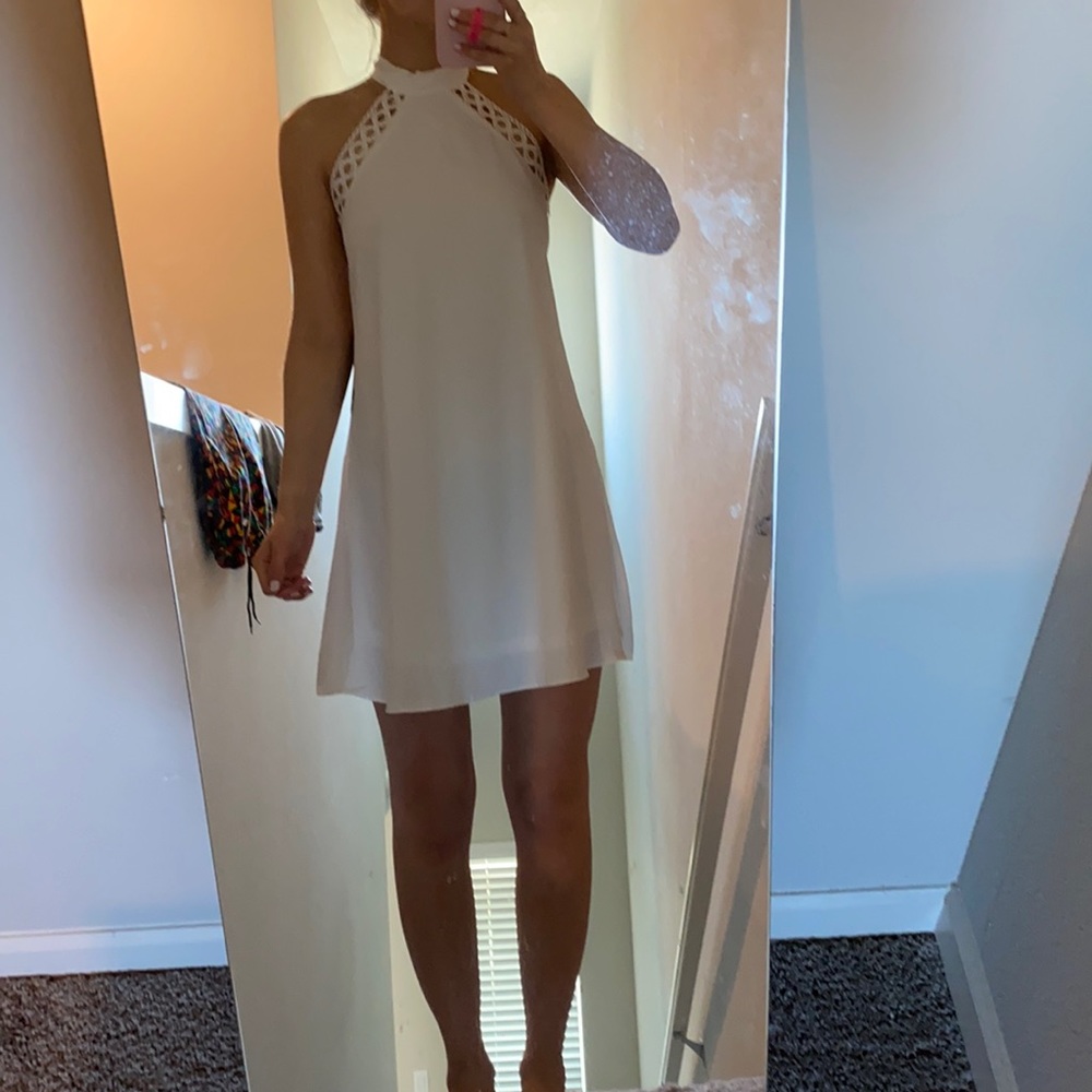 White backless dress
